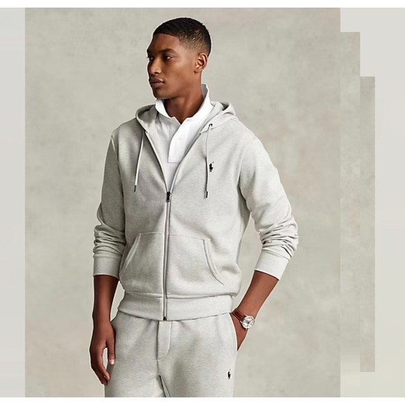 Polo Ralph Lauren Other - Polo Ralph Lauren Mens Double Knit Full Zip Hoodie XXL 2XL Jacket Gray
